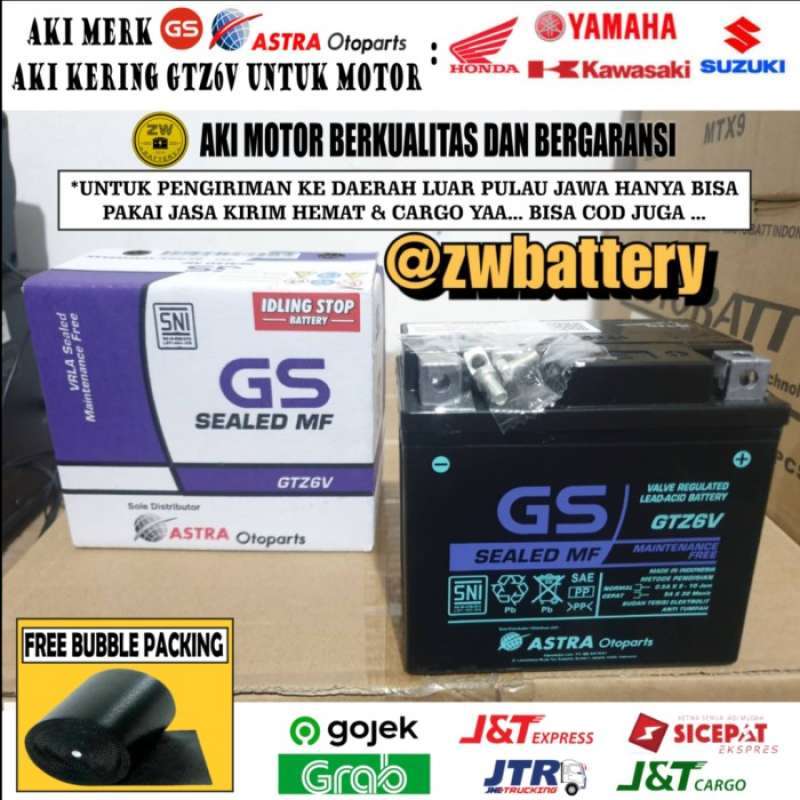 Promo Aki Honda Vario 125/150 GTZ6V GS Astra Aki kering Diskon 17% di