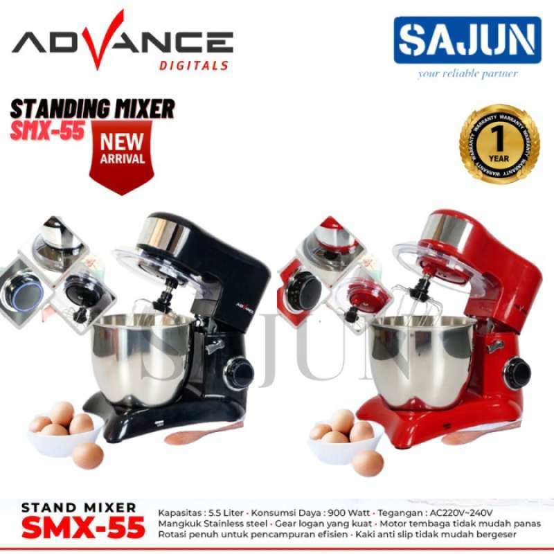 Jual AS Advance Stand mixer SMX55 Kapasitas 5.5 Liter Standing Mixer