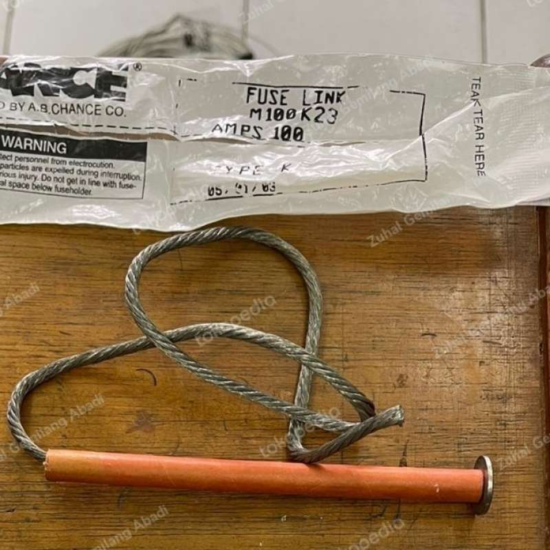 Promo M100K23 ( TYPE K/100A ) (UJUNG MATI) FUSE LINK , CHANCE HUBBELL