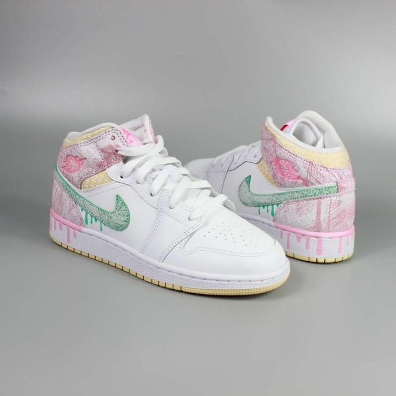 Jual Nike Air Jordan 1 Mid Paint Drip / Ice Cream 100% Original Bnib ...
