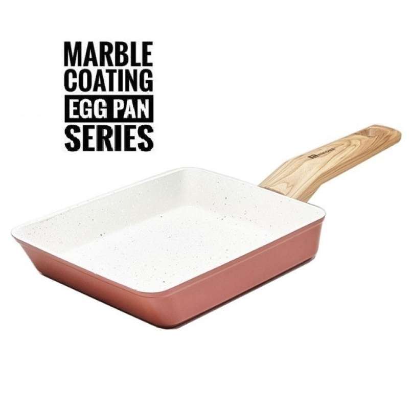 Promo Fry Egg Pan Kotak Tamagoyaki White Marble Ceramic Minowa By