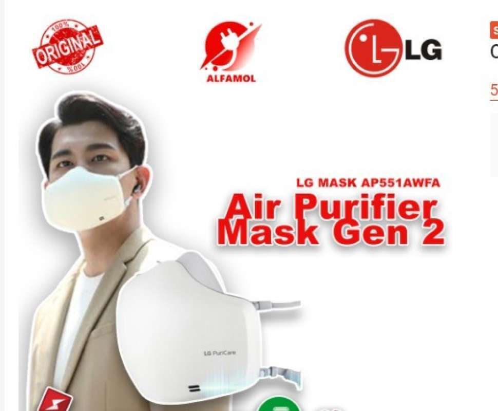 Promo Lg Mask Wearable Air Puricare Masker Lg Purifier Hepa Filter ...