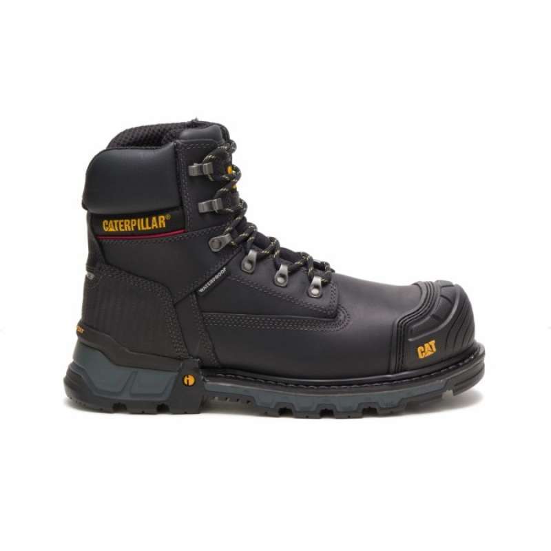 Promo Sepatu Safety Caterpillar Excavator Xl 6 Ct Wp Black Boots Diskon