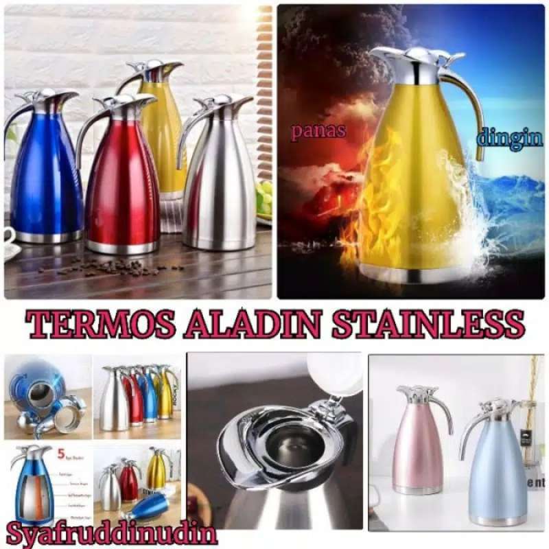 Promo Teko Aladin Vacuum Jug Stainless 2 Liter Thermos Jug Air Panas