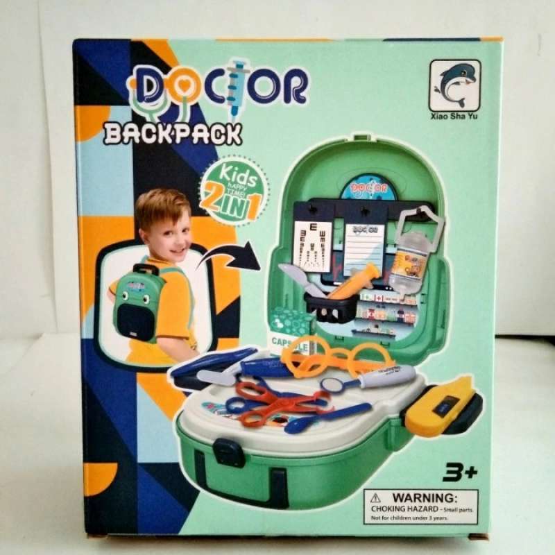Jual mainan edukasi doctor bacpack play set untuk anak belajar dokter