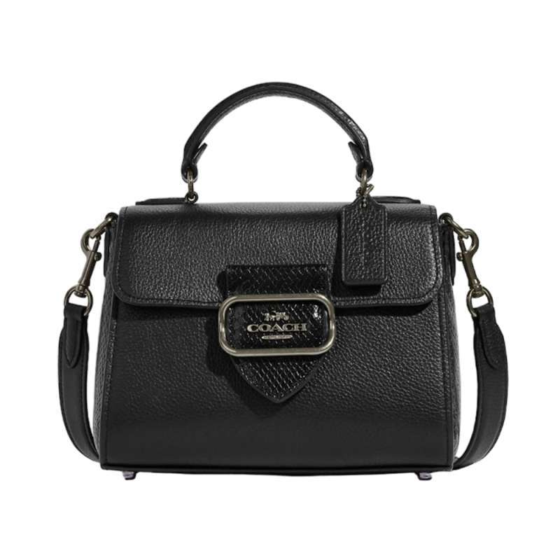 Jual Coach Top Handle Satchel Snake Trim Black Multi di Seller