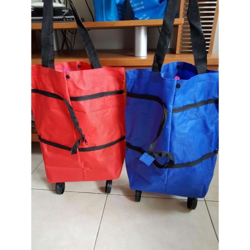 Promo Original Tas Belanja Roda Bisa Dilipat - Shopping Bag Troli ...