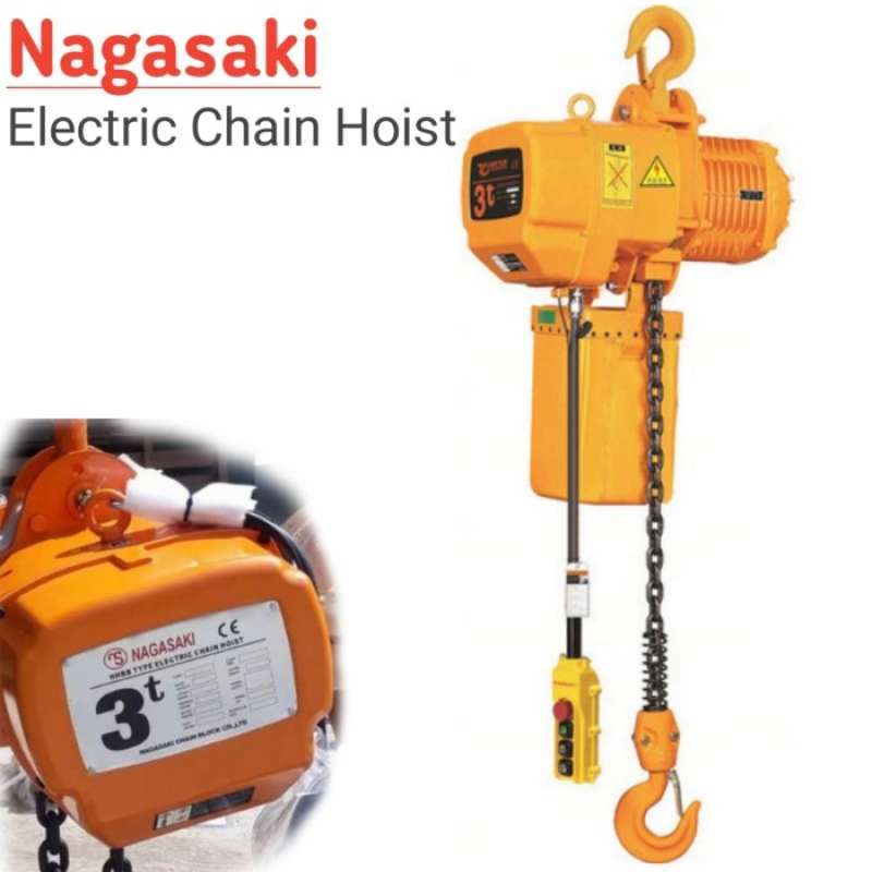 Promo Elektrik Hoist 3 Ton 6 Meter Nagasaki Electric Chain Hoist 3 Phase Diskon 23 Di Seller