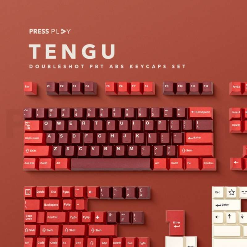 Promo TENGU PBT ABS Doubleshot Keycaps Keycap Set by Press Play Diskon ...