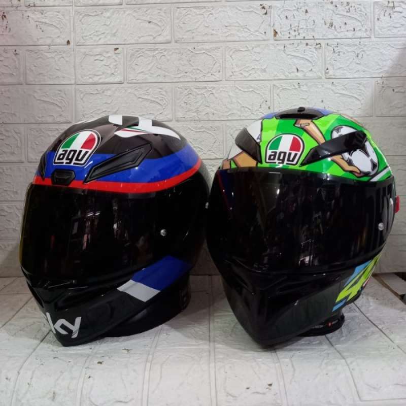 Promo Visor Helm Agv K1 Agv K3 Sv Flat Dark Smoke Kwalitas Super