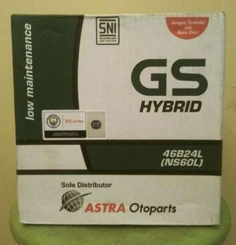 Jual aki gs astra hybrid ns60l 45ah 12v aki basah yuasa ns massiv