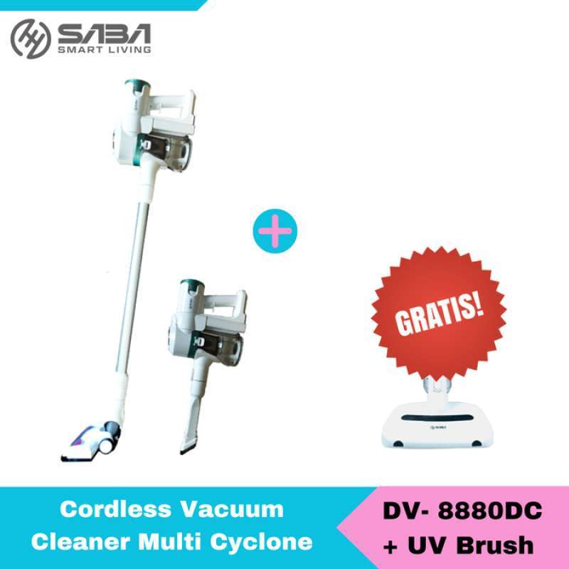 Promo Saba Smart Living Cordless Vacuum Cleaner Multicylclone Dv8880Dc+Uv Diskon 1 di Seller