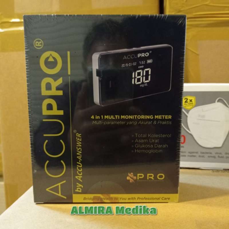 Promo Accupro 4 In 1 Alat Cek Gula Darah, Kolesterol, Asam Urat, Hb