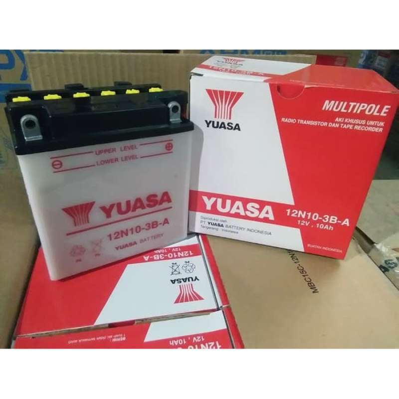 Promo Yuasa Aki Basah Motor 12V 12N10-3B Aki Yuasa Multipole + Isi