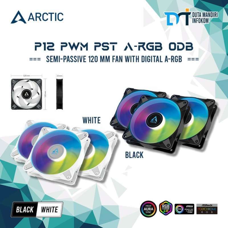 Promo Arctic P12 Pwm Pst A-Rgb 0Db Single Pack I 3 Pack - 120Mm Pwm ...