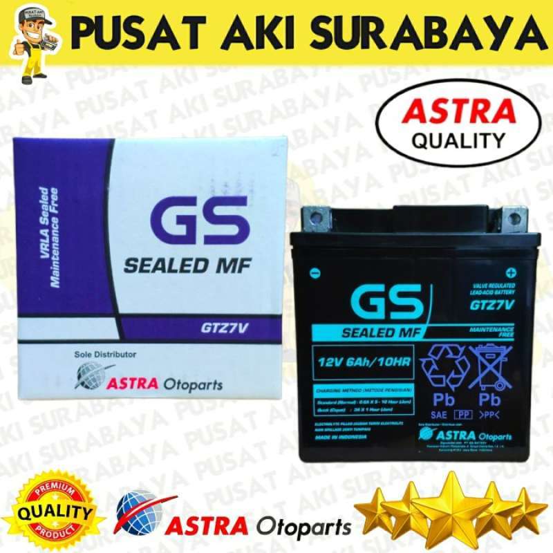 Jual RESMI ACCU GS ASTRA GTZ7V 12V 6AH AKI BERKUALITAS MOTOR SPRINT