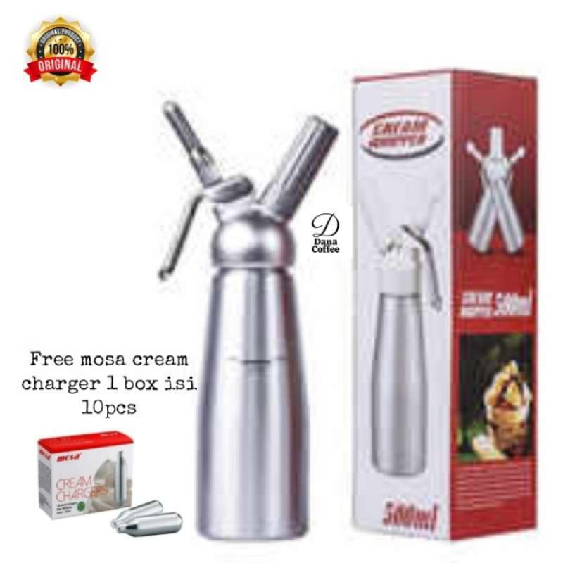 Promo cream whipper dispenser 500ml Free Mosa Cream Charger 1box Diskon