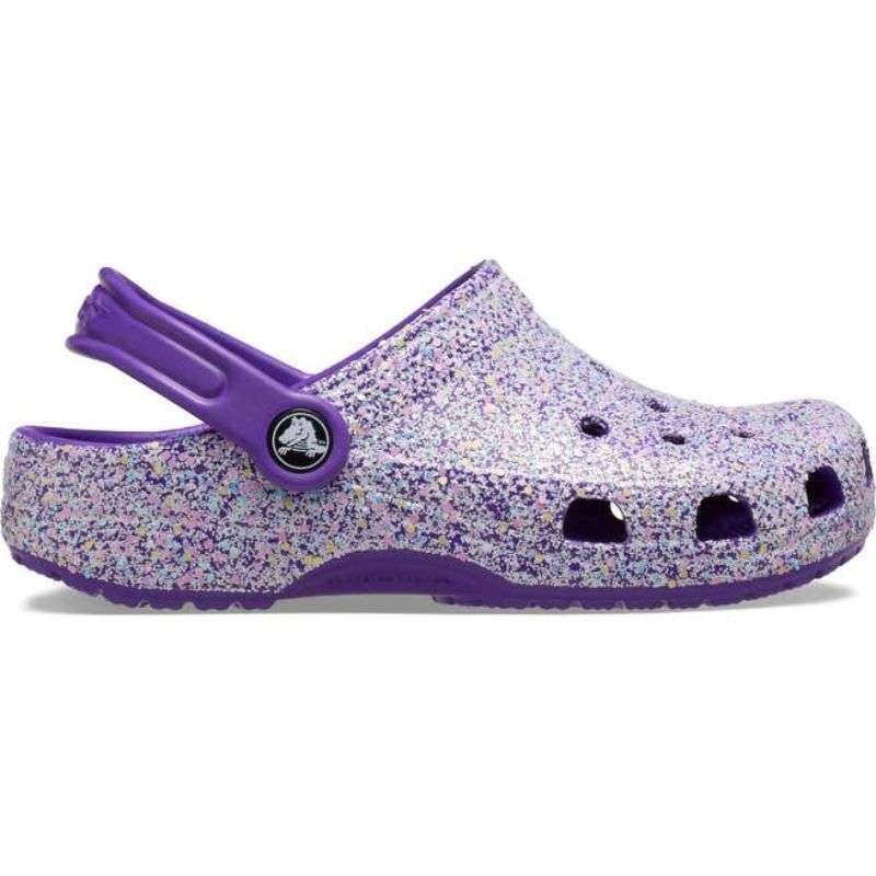 Promo Crocs Kids Classic Glitter Clog K Neon Purple/multi Sandals