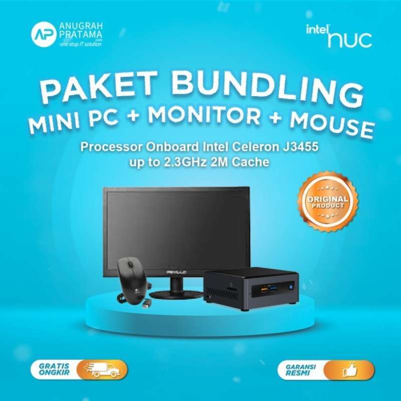 Jual Intel Mini Pc (celeron J3455, 4gb, 500gb, Windows 10, 18.5 Inch ...