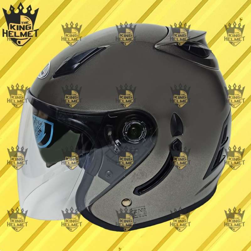 Promo Terbaik Helm Centro Double Visor Solid Jp10 Half Face Dewasa