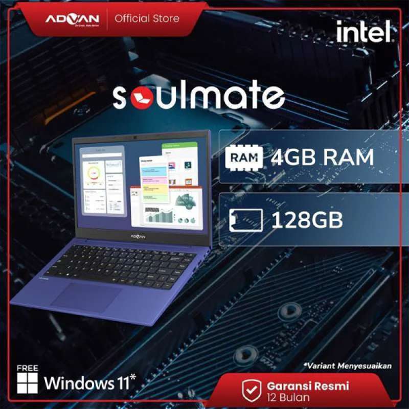 Jual Laptop Advan Soulmate 4gb/128gb (upgradable) 14 Hd Windows 11 ...