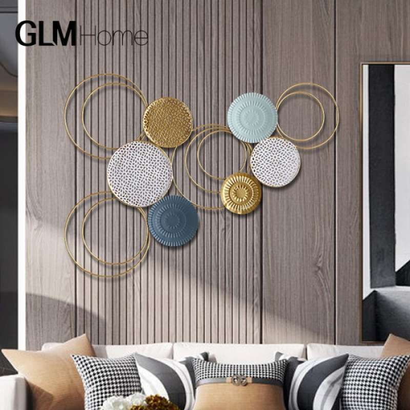 Promo Wall Decor Hiasan Dinding Iron Flower Besi Metal Gold Modern