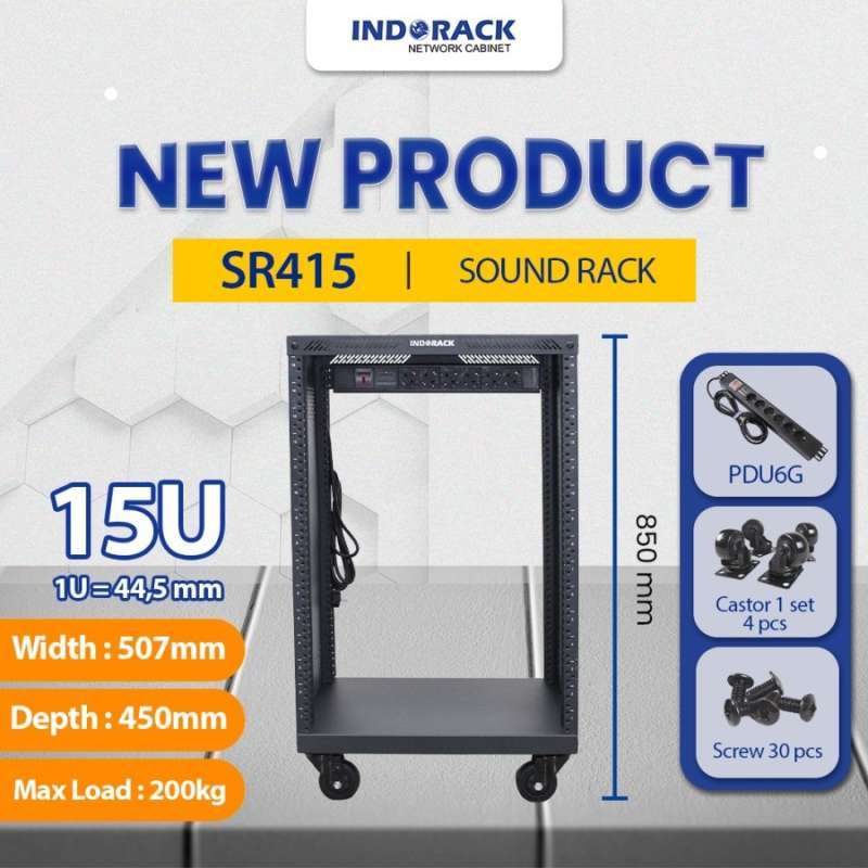 Indorack Audio Rack Open Rack Jual Indorack Rack Audio Sr415 Depth 400mm Indorack 15u Di Seller Cgs ...