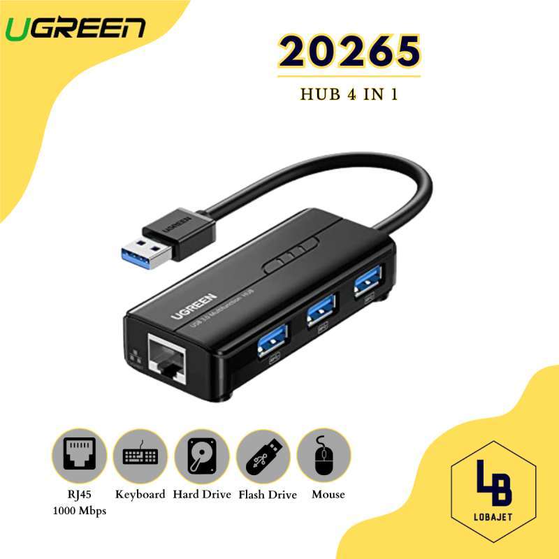 Promo Ugreen 20265 Usb 3.0 Wired Gigabit Lan Adapter With 3 Ports Usb ...