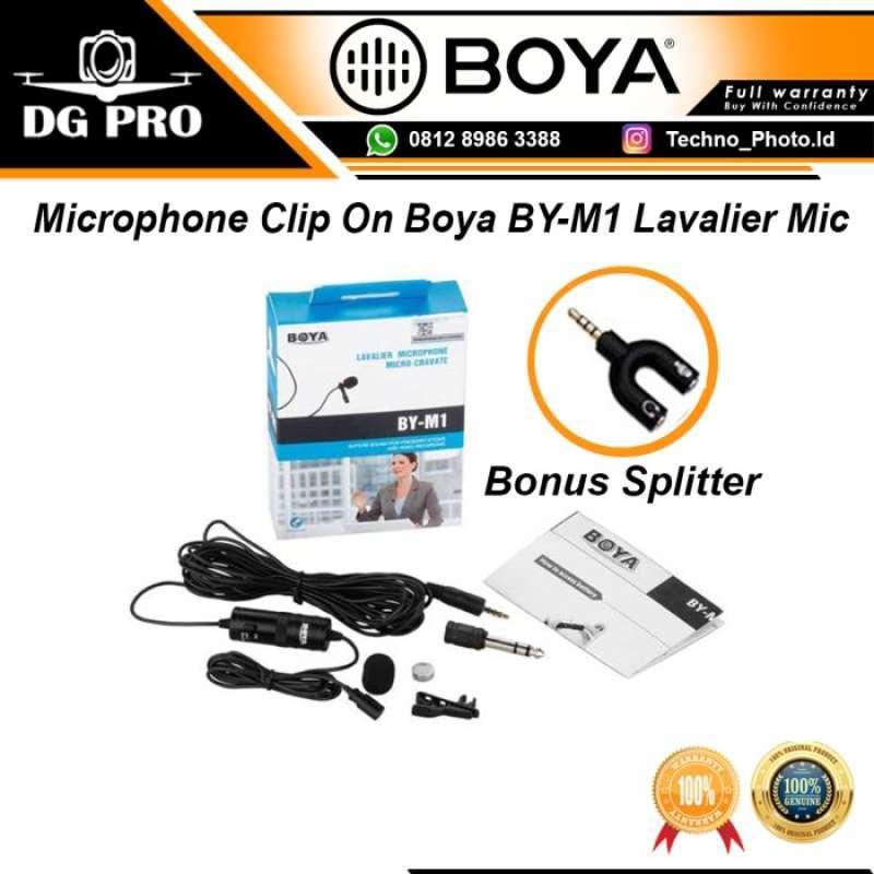 Promo Microphone Mic Clip On Boya ByM1 Lavalier For Kamera & Hp Terbaru Diskon 43 di Seller