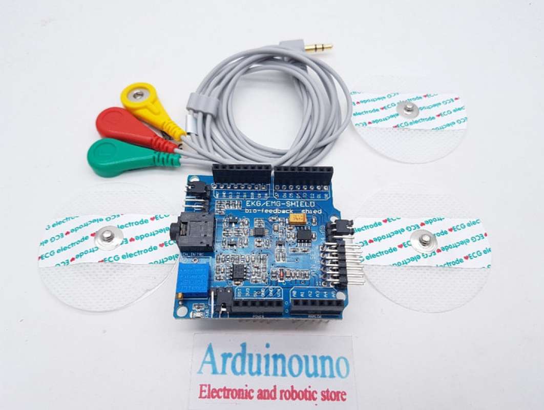 Promo ECG / EKG / EMG Shield for Arduino with Cables and Electrodes ...
