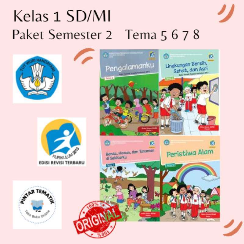 Promo Buku Tematik Kelas 1 SD Semester 2 Tema 5 6 7 8, K13 Revisi ...