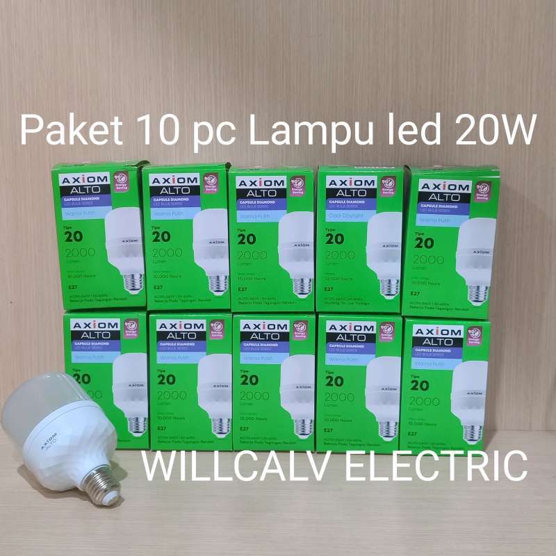 Promo Paket 10 Pc Lampu Led Axiom Alto 20W T Bulb E27 Cahaya Putih ...