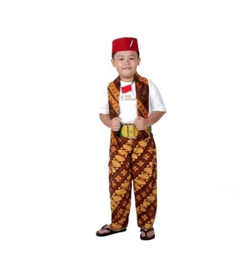 Promo Baju Adat Betawi Anak Laki Laki Paket Lengkap Peci Kaos - Sabuk