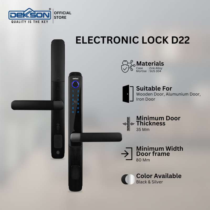 Jual Kunci Digital Smart Door Electronic Lock Dekkson Black Eld22