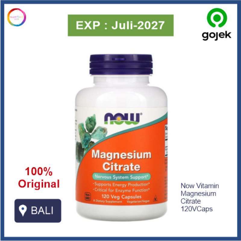 Promo Now Vitamin, Magnesium Citrate, 120 Veg Capsules Diskon 33% di ...