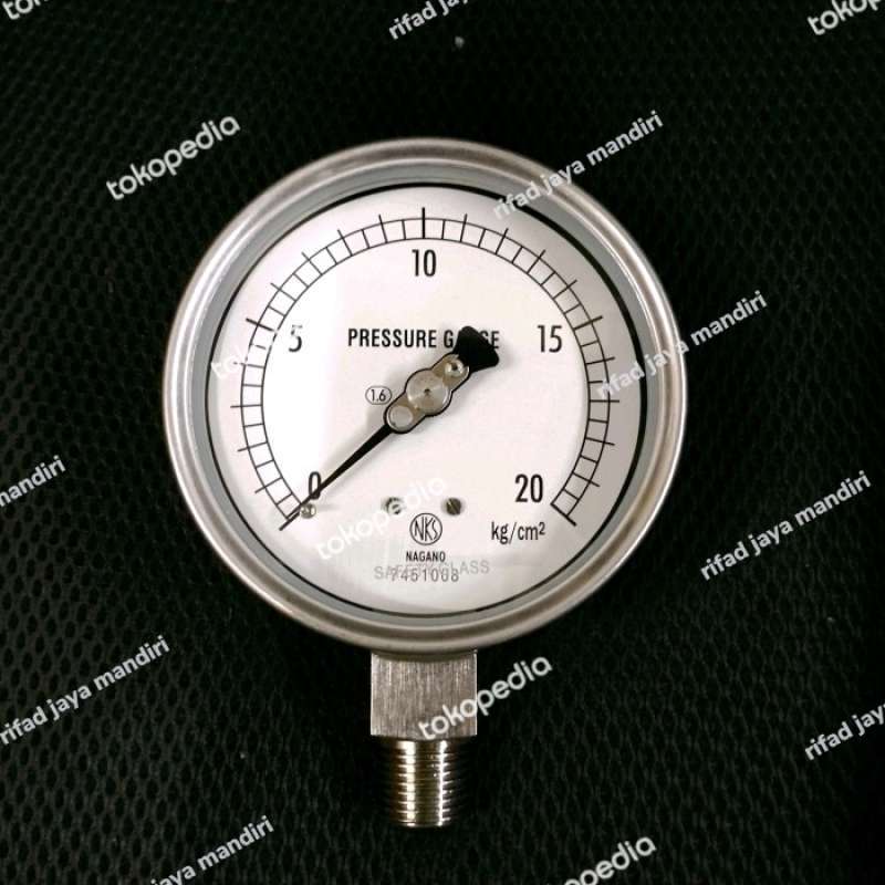 Promo nagano keiki pressure gauge 4 inch 20 Kg/cm2 full stainless