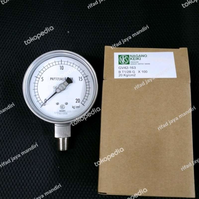 Promo nagano keiki pressure gauge 4 inch 20 Kg/cm2 full stainless