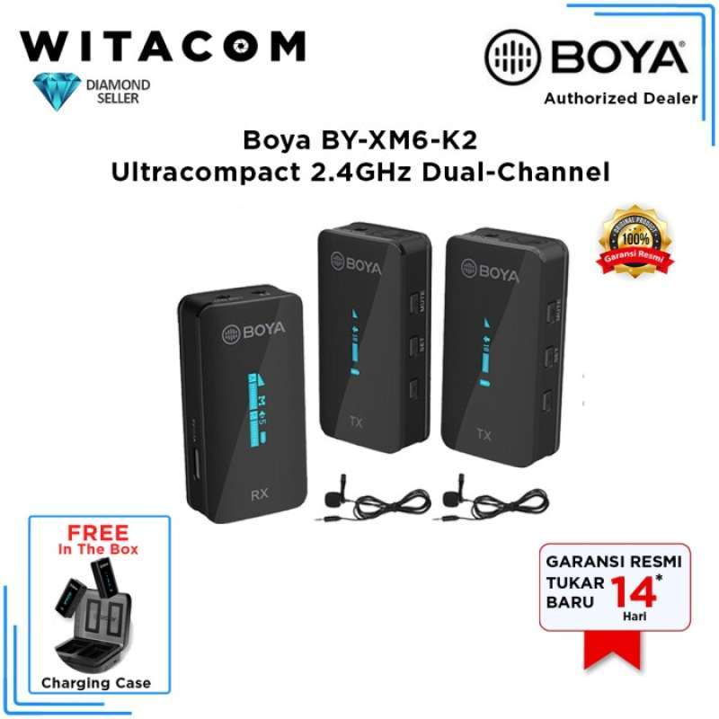 Promo Boya BY-XM6-K2 2.4GHz Ultra-compact Wireless Microphone System ...