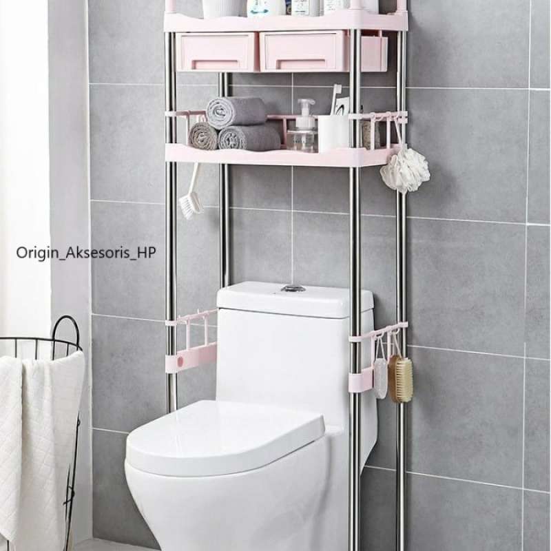 Promo Rak Toilet Stainless Rangka Lengkap Dengan Gantungan Dan Laci ...