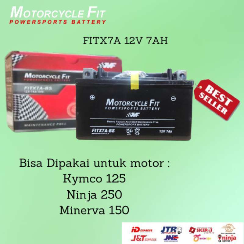 Promo aki motor kymco fitx7a-bs 12v 7ah mf Diskon 23% di Seller Minotur