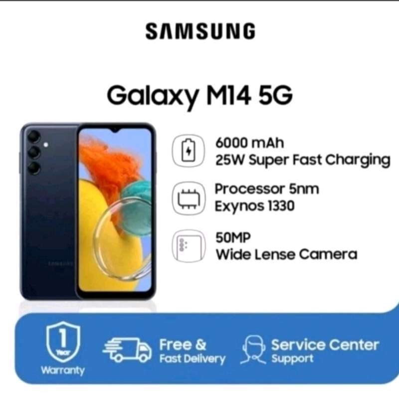 Jual samsung m14 5G ram 4gb 128gb 4/128 baterai 6000mah garansi resmi ...