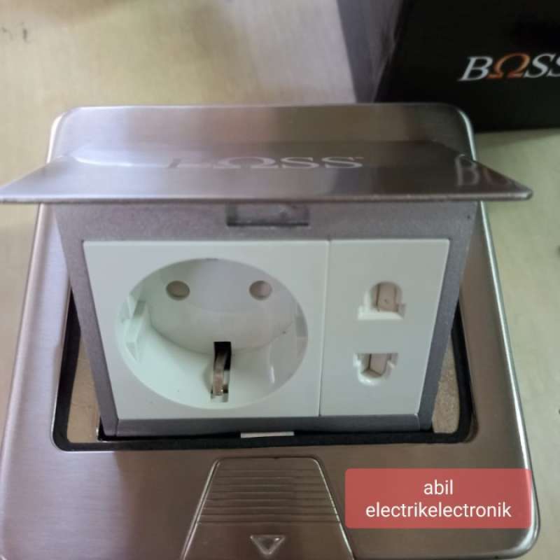 Jual stop kontak lantai+stop kontak universal merek BOSS di Seller