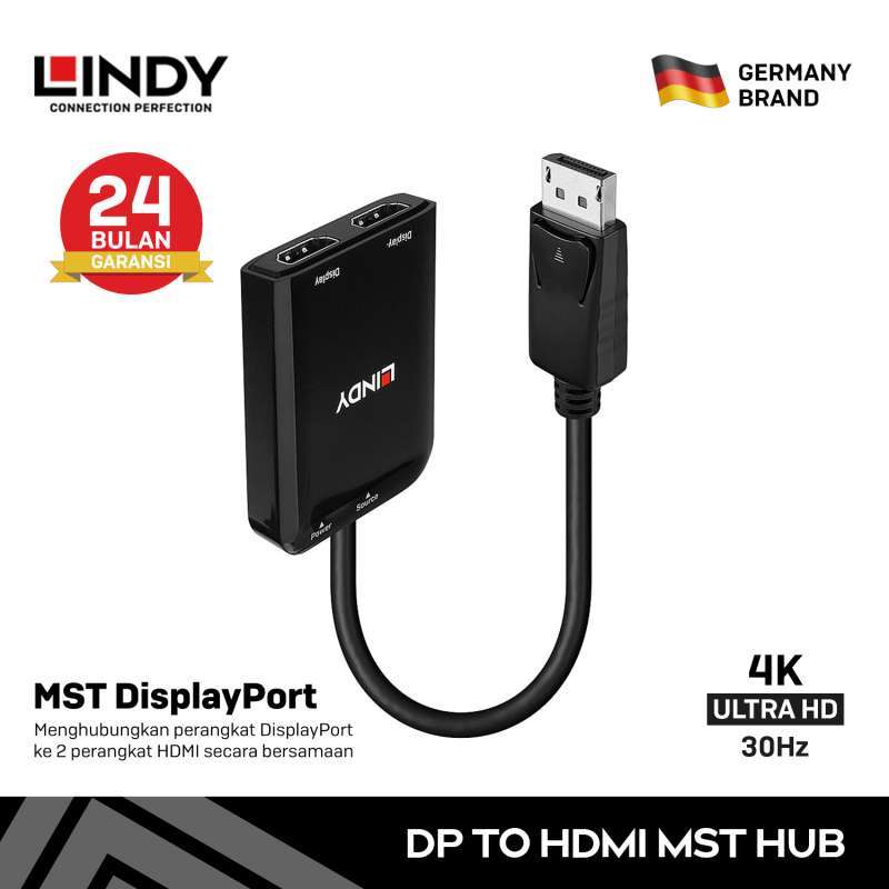 MST Hub Port LINDY 38433 DisplayPort to Dual HDMI