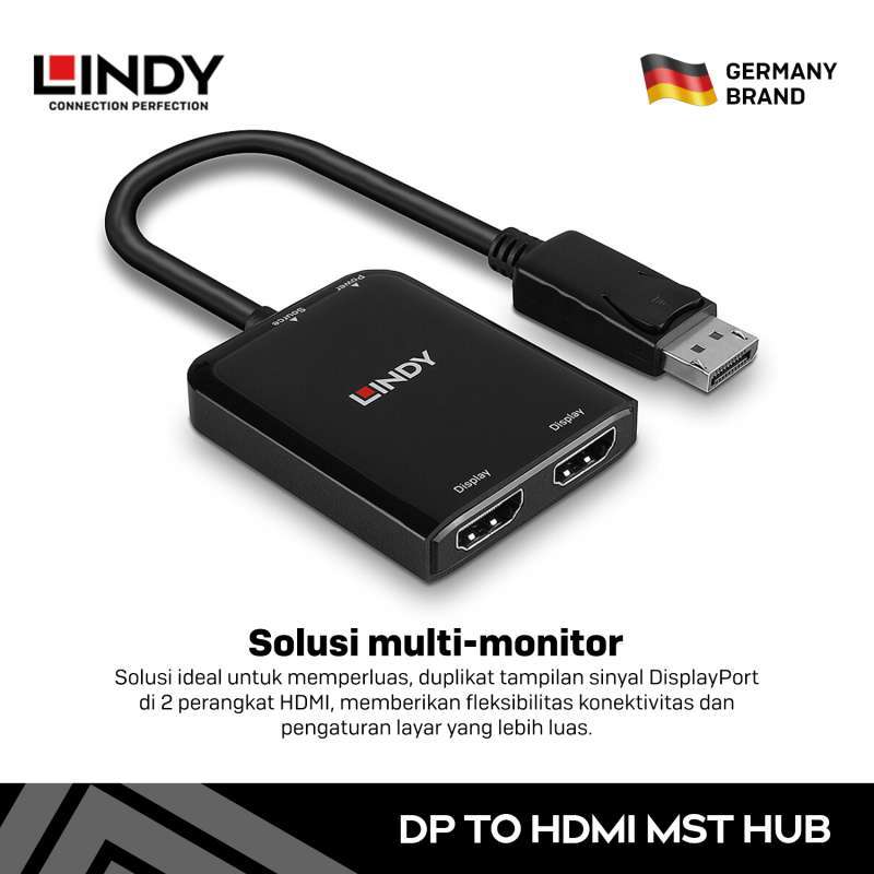 Jual Mst Hub Port Lindy 38433 Displayport To Dual Hdmi Di Seller