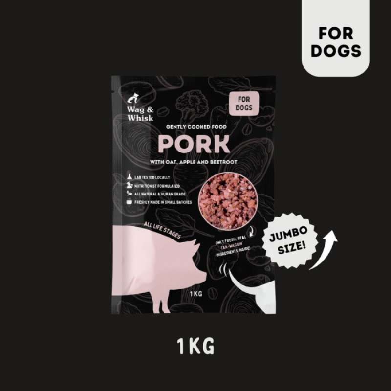 Promo Wag & Whisk 1kg Pork Cooked Dog Food Diskon 23 di Seller Haura