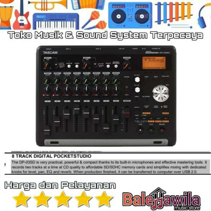 Tascam Recorder Tascam DP-008EX 8-track Digital Portastudio 8