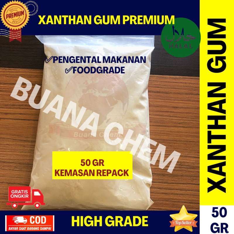Jual Xanthan Gum 50 Gram Food Grade Halal / Xantan gum / Pengental