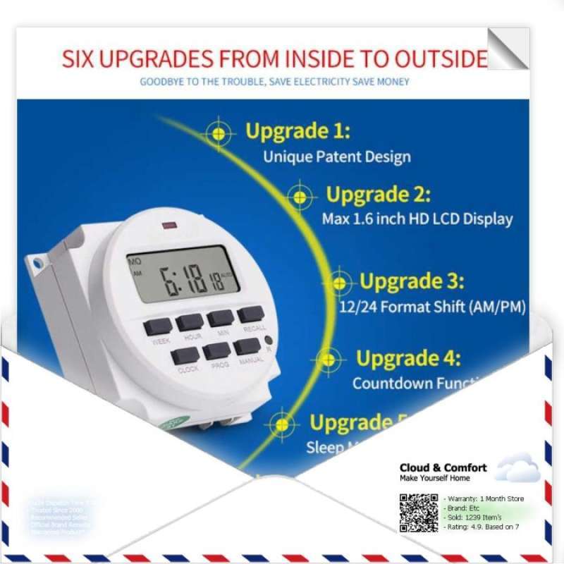 Promo SINOTIMER PROGRAMMABLE TIMER SWITCH RELAY COUNTDOWN TIME 220V AC ...