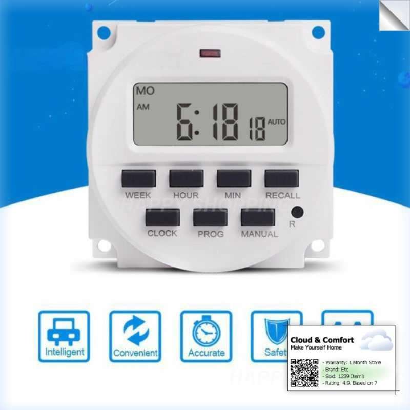 Promo SINOTIMER PROGRAMMABLE TIMER SWITCH RELAY COUNTDOWN TIME 220V AC ...