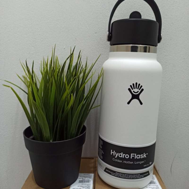 Flex Cap White Hydro Flask With Straw 32 Oz HYDRO FLASK WIDE FLEX